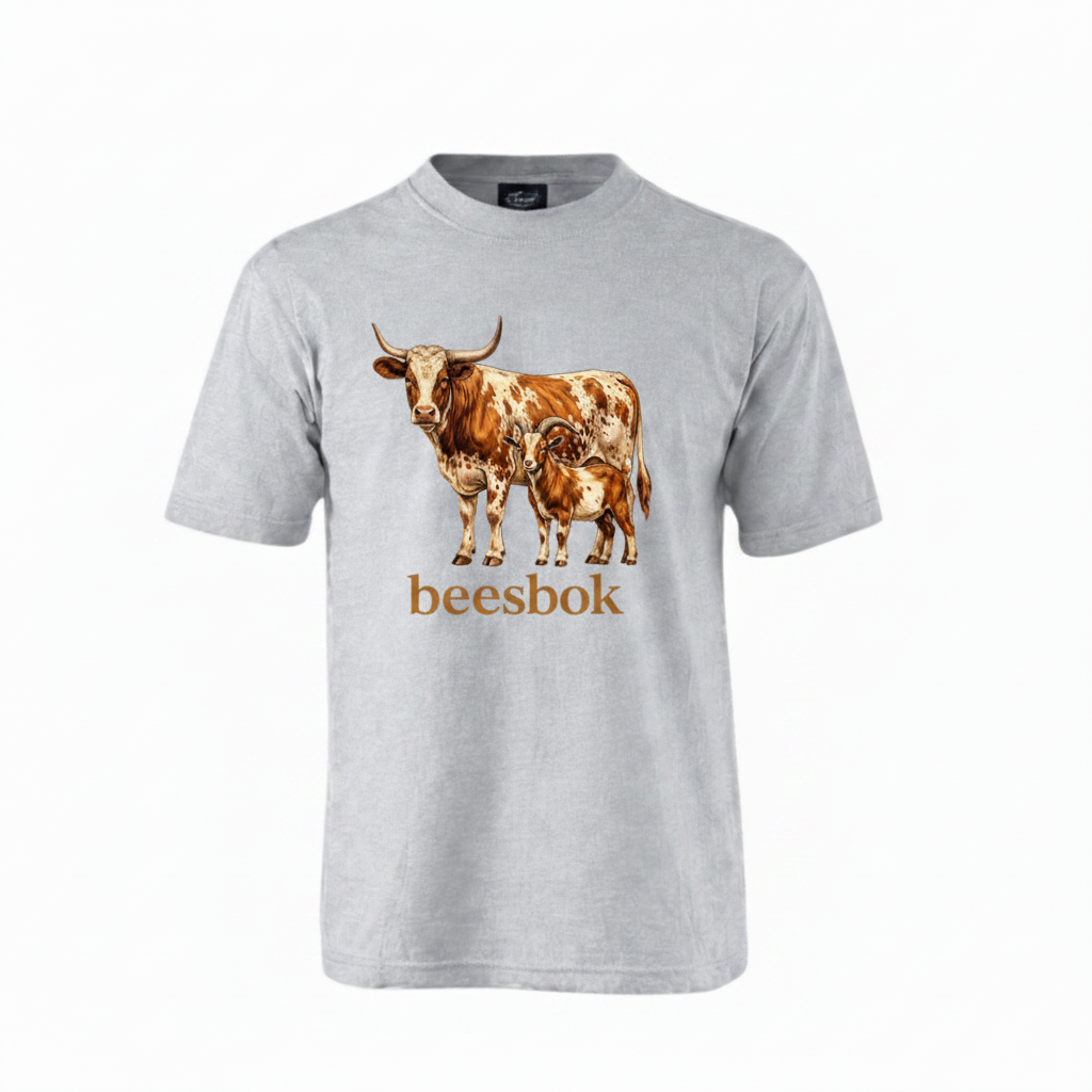 Beesbok Grey Tee - Updated Logo