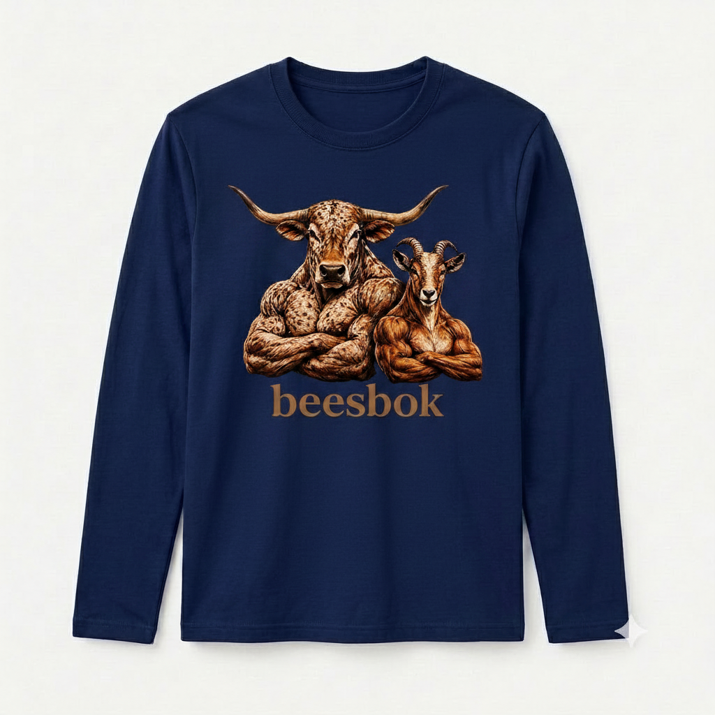 Beesbok Muscular Logo on Navy Shirt