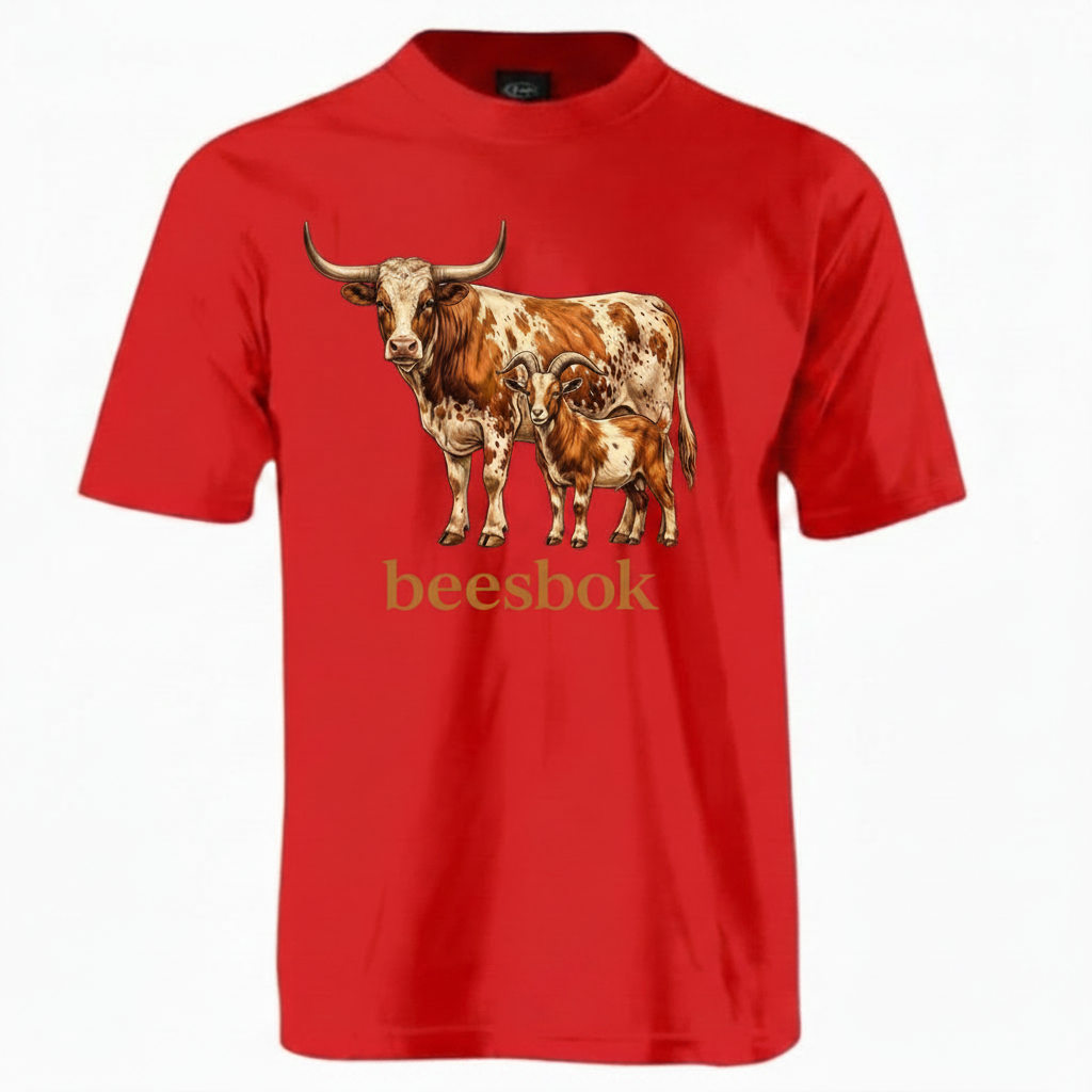 Beesbok Red Tee - Transparent Logo