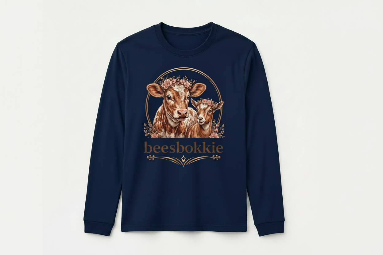 Beesbokkie Baby Animal Logo on Navy Kids Shirt