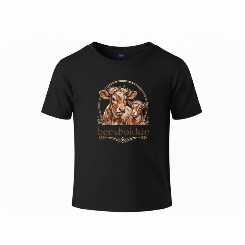Beesbokkie Black Tee - Floral Logo