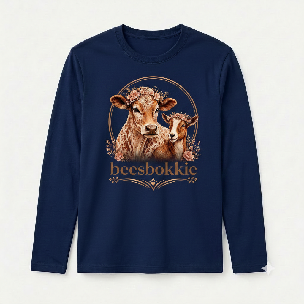 beesbokkie Floral Logo on Navy Shirt