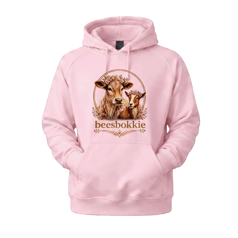Beesbokkie Floral Logo on Pink Hoodie