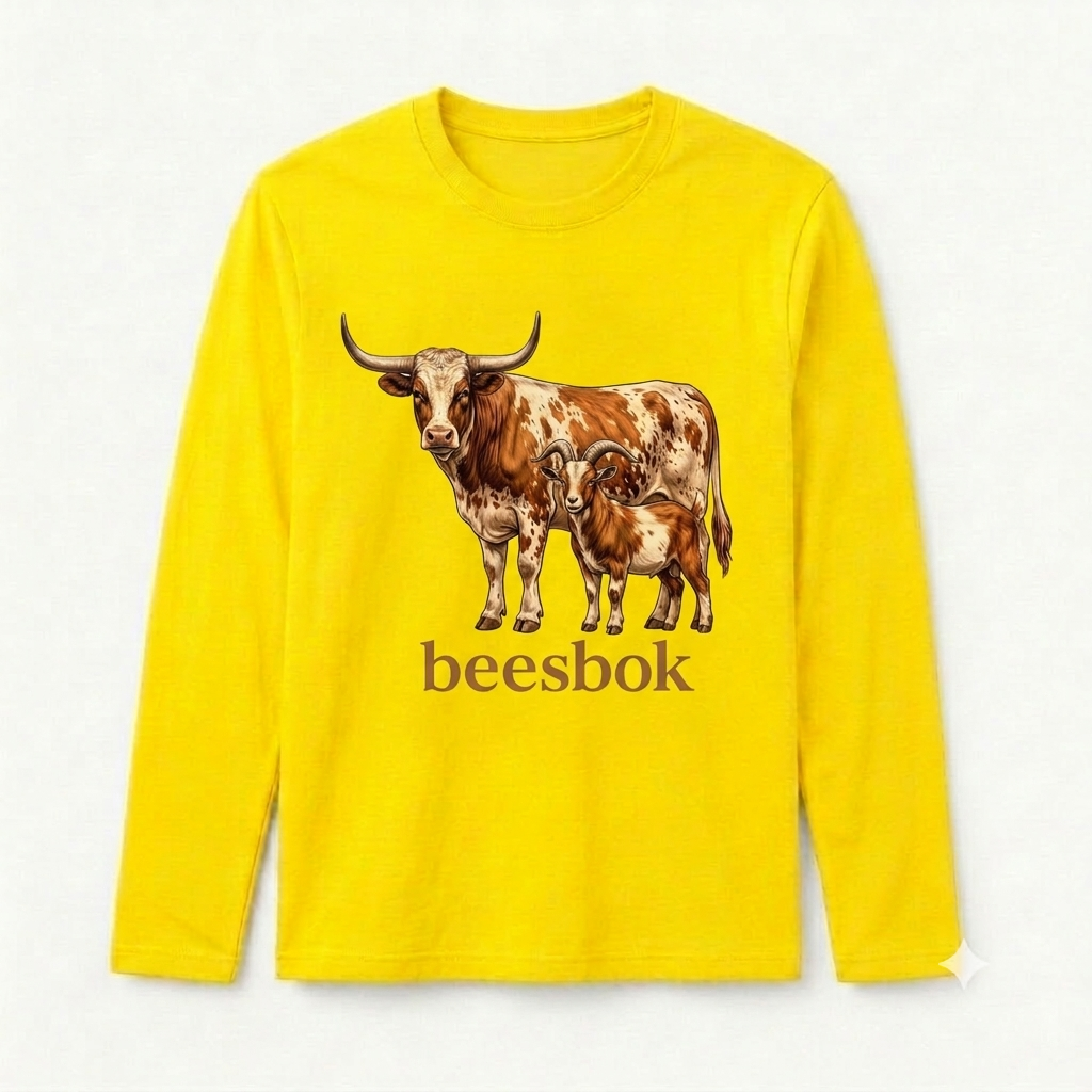 Mens beesbok Classic Long Sleeve Shirt Yellow