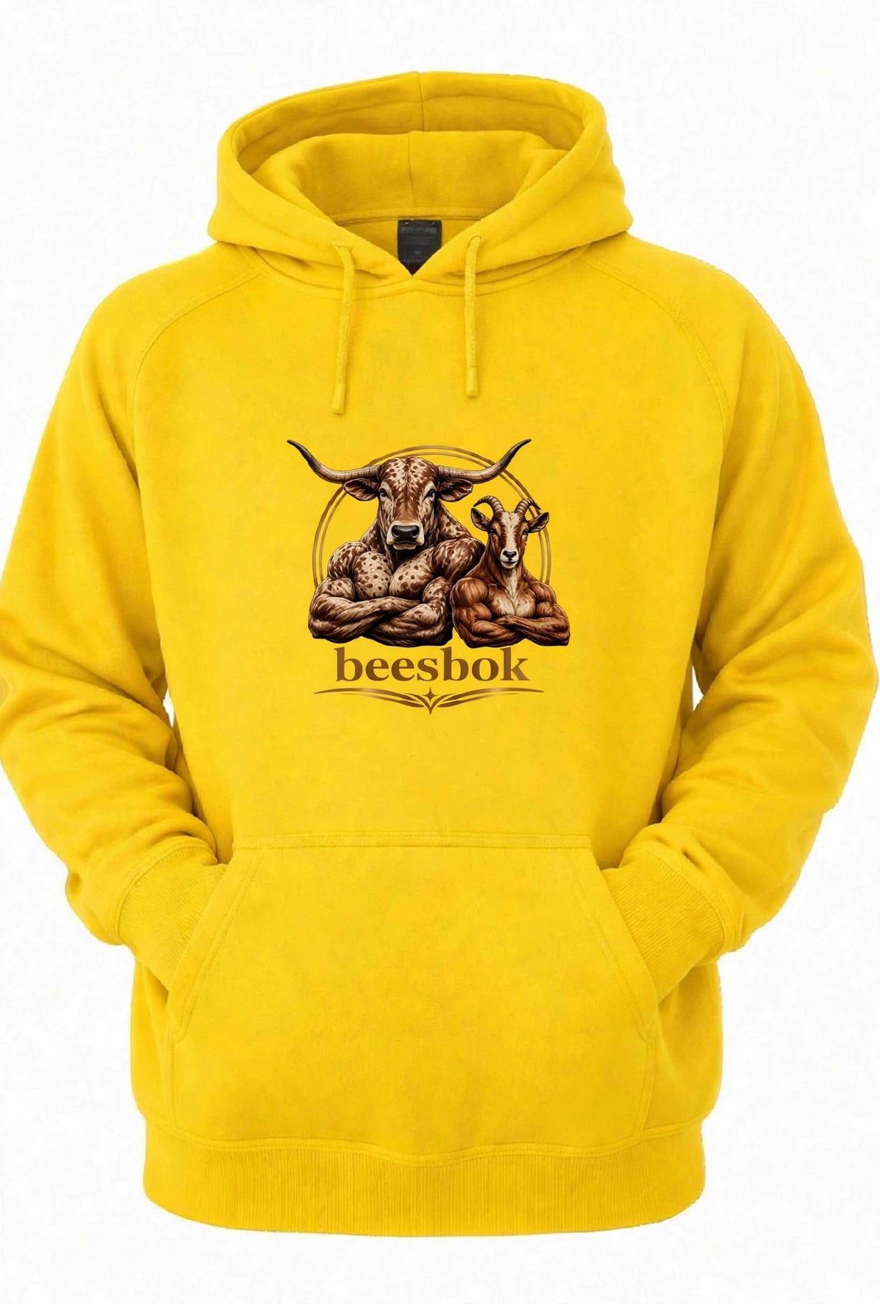 Mens beesbok Hoodie Yellow
