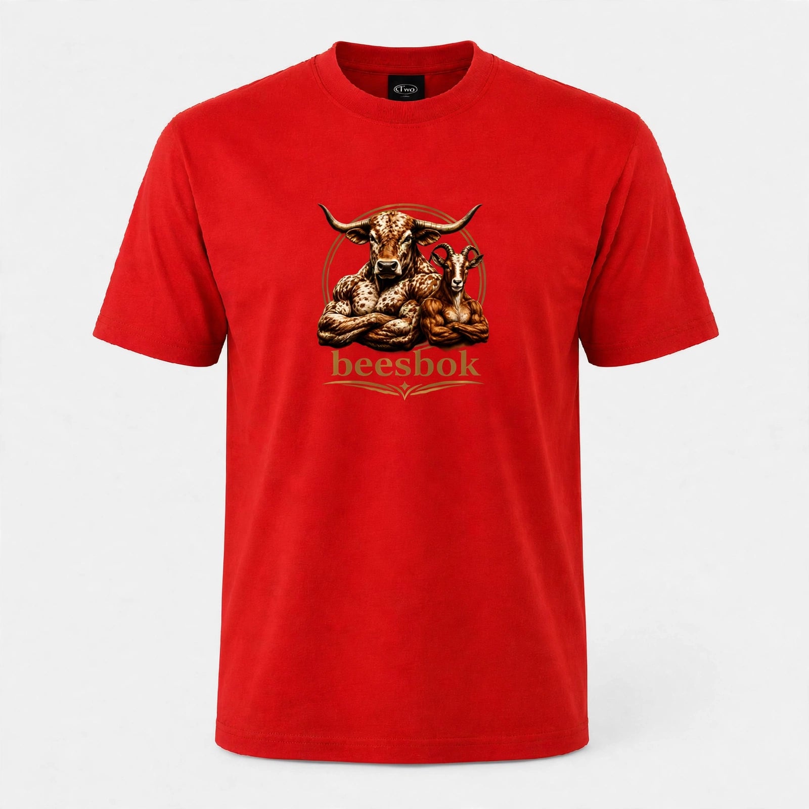 Mens beesbok Short Sleeve - Red