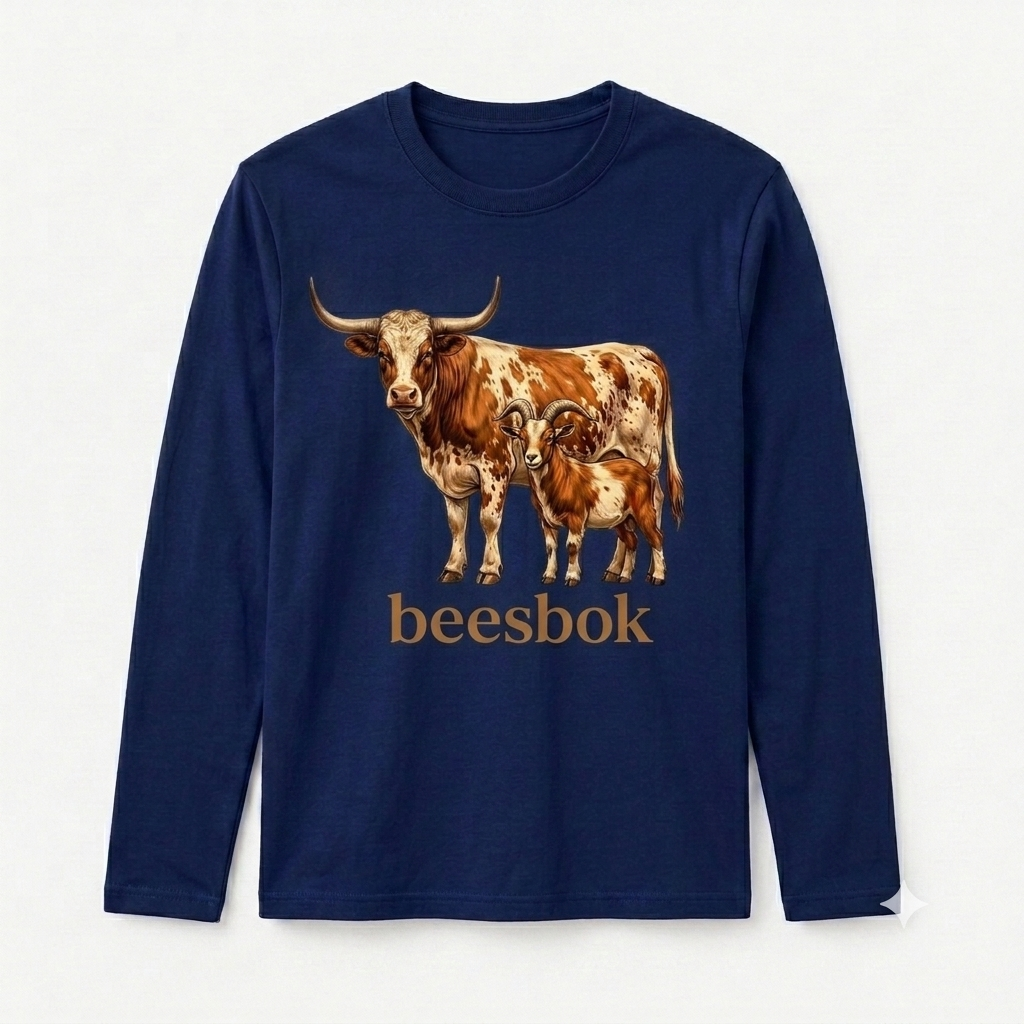 Mens beesbok Classic Long Sleeve Shirt - Navy