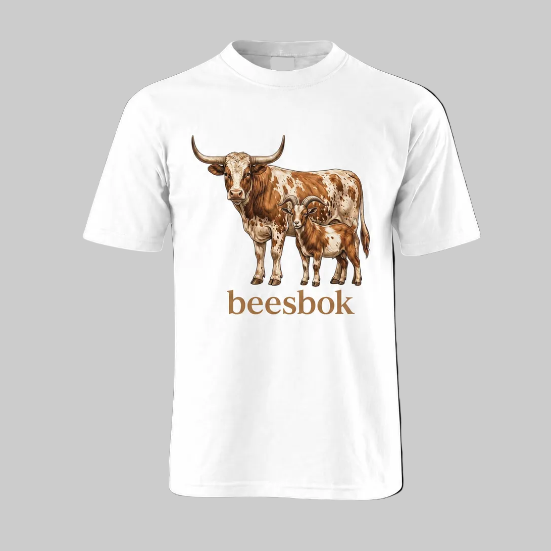 Mens beesbok Classic Short Sleeve - White