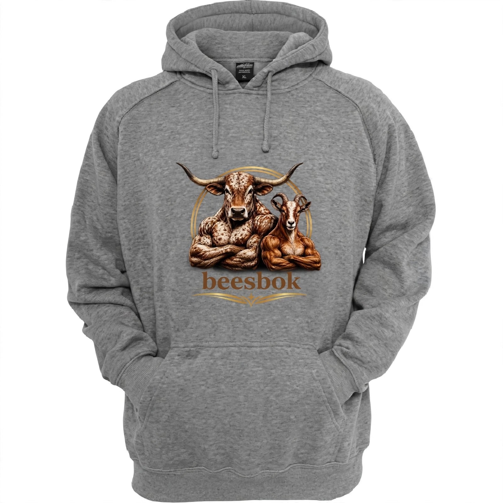 Mens beesbok Hoodie Grey