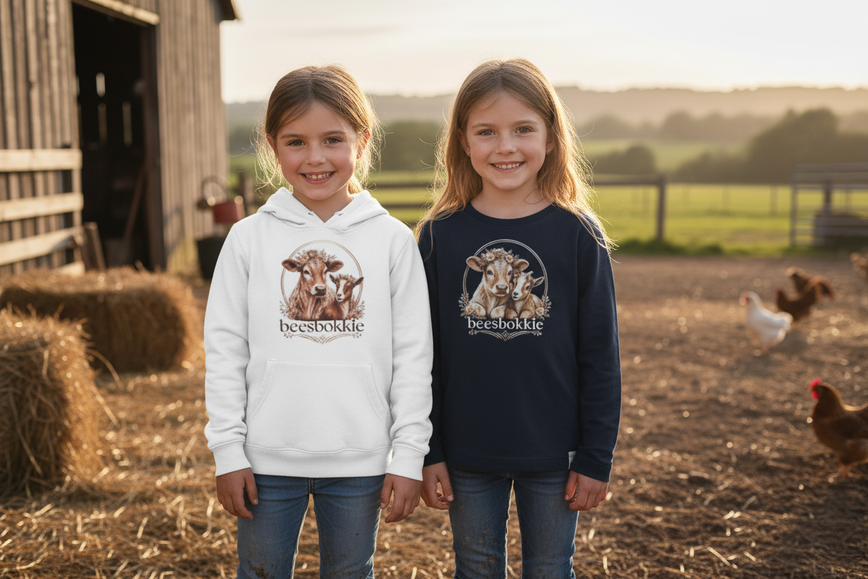 Two girls in beesbokkie clothing