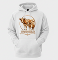 White hoodie with beesbokkie logo
